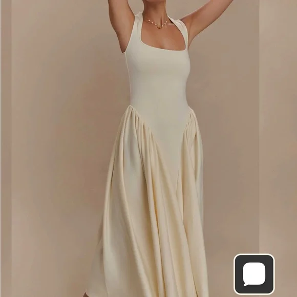 NWT Meshki Sharon Scuba Dress S Ivory - Picture 3 of 4